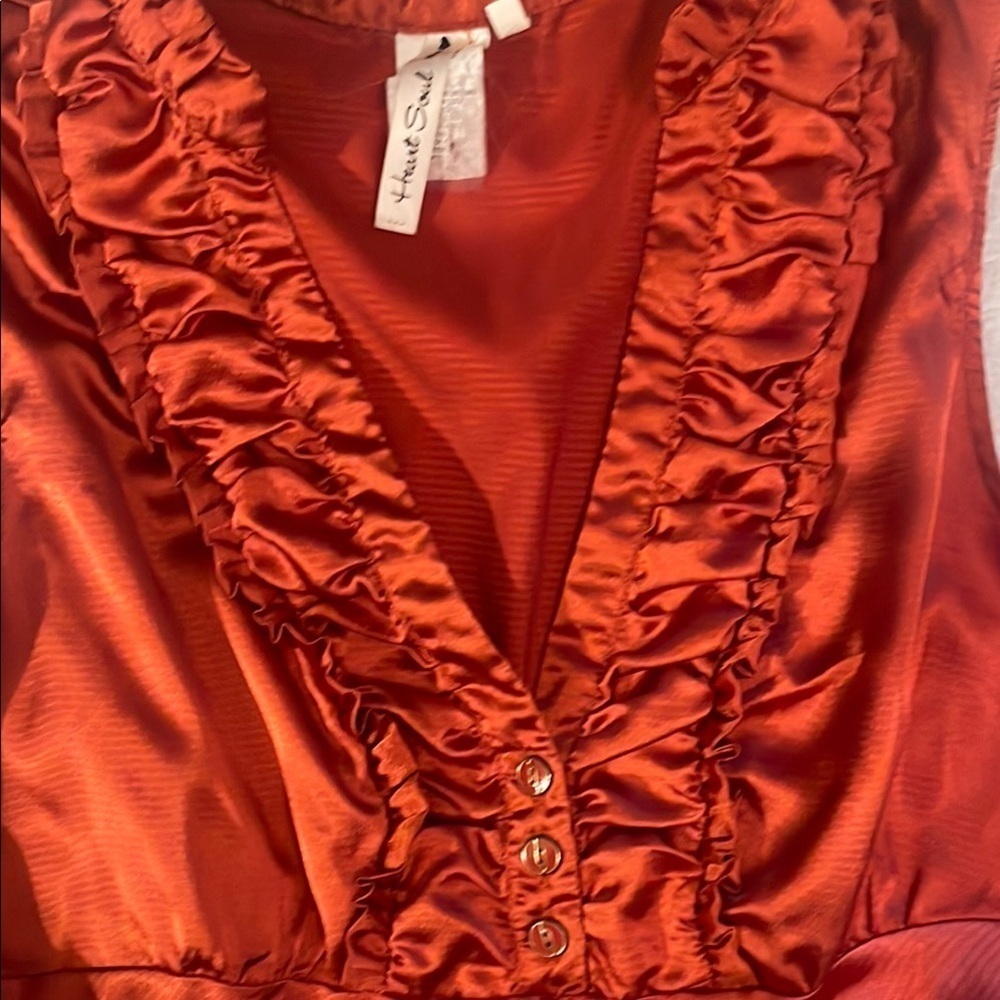 Heart Soul Orange Ruffled Blouse - Picture 3 of 5